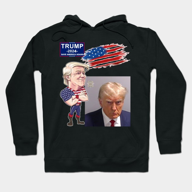 Trump 2024 Mug Shot Hoodie by WithCharity